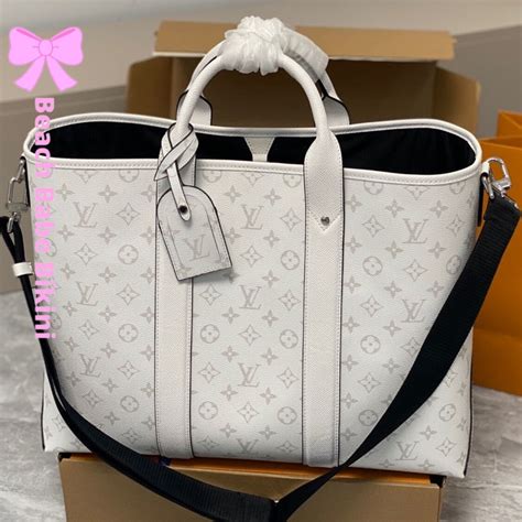 louis vuitton weekender totelouis vuitton white|louis vuitton designer tote bag.